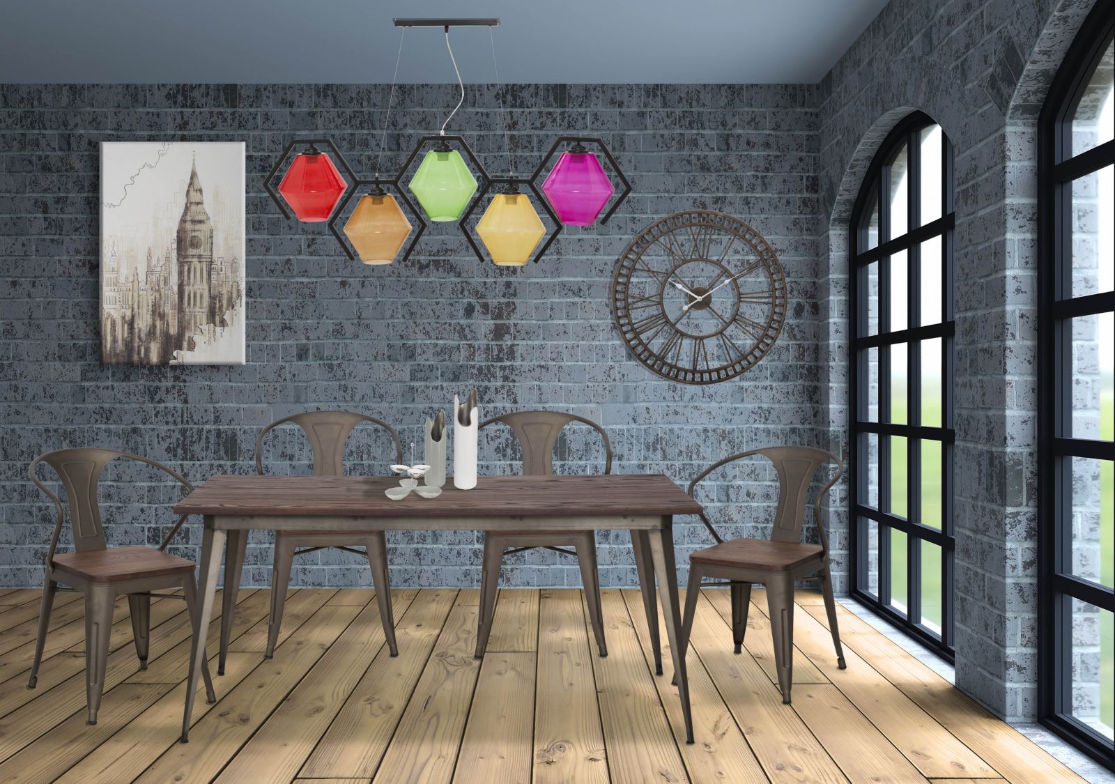 Stôl Pranzo Detroit Mauro Ferretti 160×80×75 cm