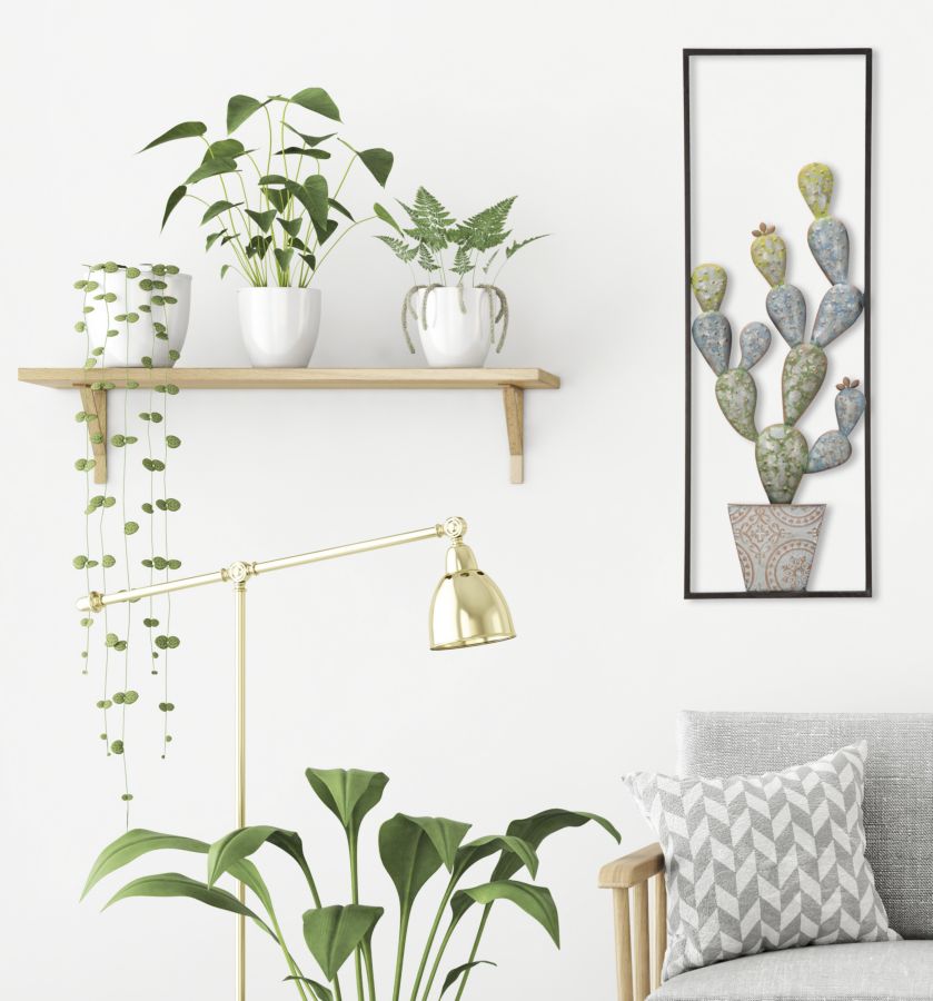 Dekoratívny panel Cactus Frame Mauro Ferretti, čierny/zelenomodrý