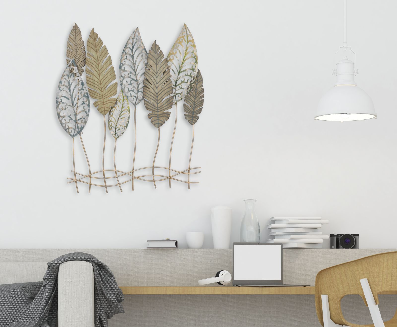 Dekoratívny panel E Foglie C Mauro Ferretti, zlatý/strieborný