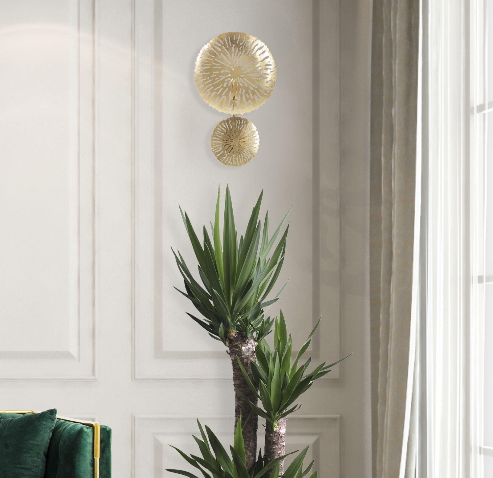 Dizajnová lampa Simple Glam Mauro Ferretti, zlatá