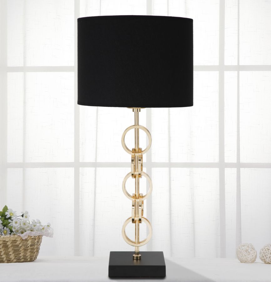 Stolová lampa Glam Rings Mauro Ferretti, zlatá/čierna