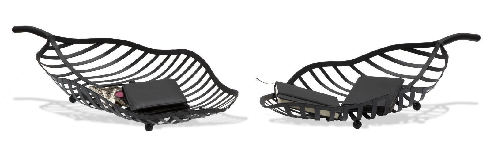 Dekoratívne misky 2ks S Tasche Foglia Mauro Ferretti, čierne