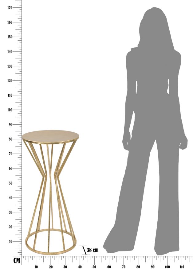 Dekoratívny stolík P Telefono Stick Mauro Ferretti, zlatý