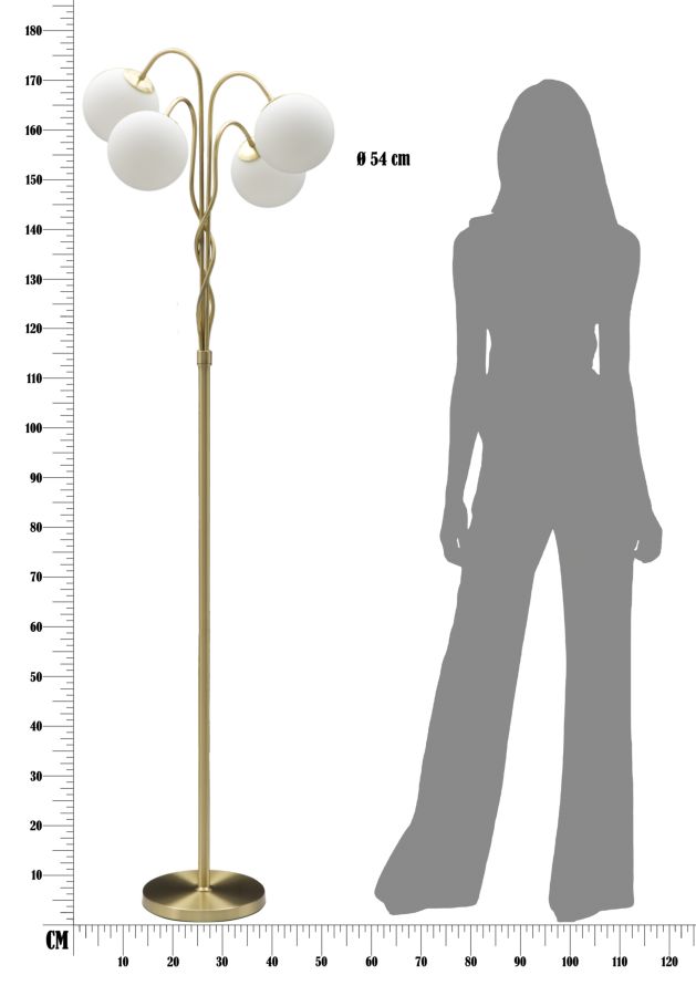 Stojanová lampa Glamy Light Mauro Ferretti, zlatá