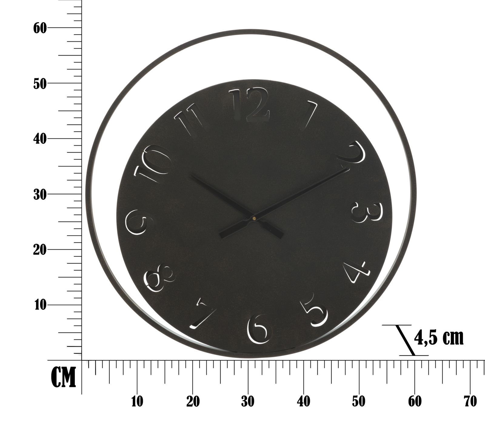 Nástenné hodiny Circle Mauro Ferretti, čierne