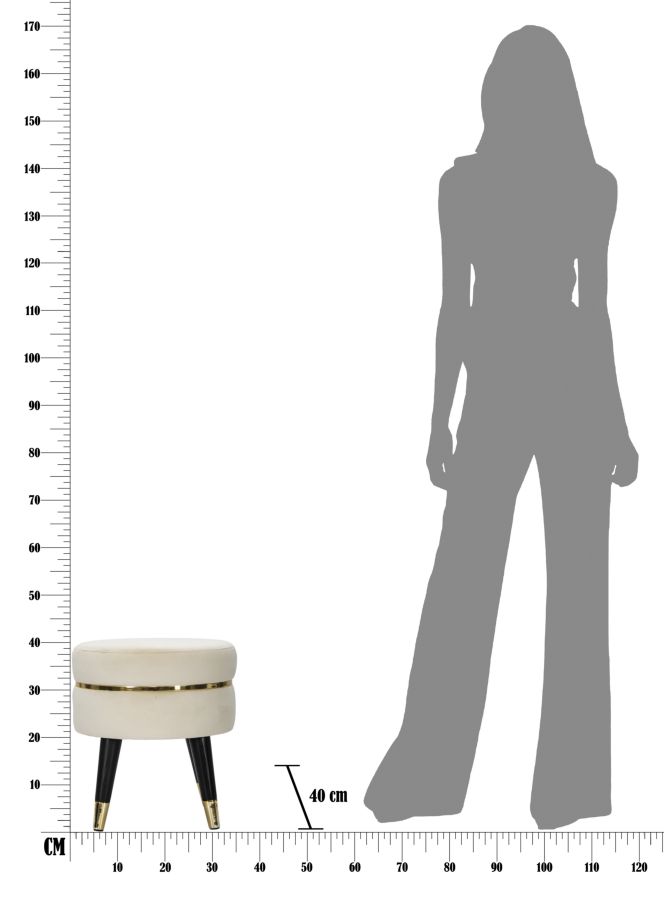 Dekoratívny doplnok Sgabello Paris Crema Mauro Ferretti Ø 35×40,5 cm