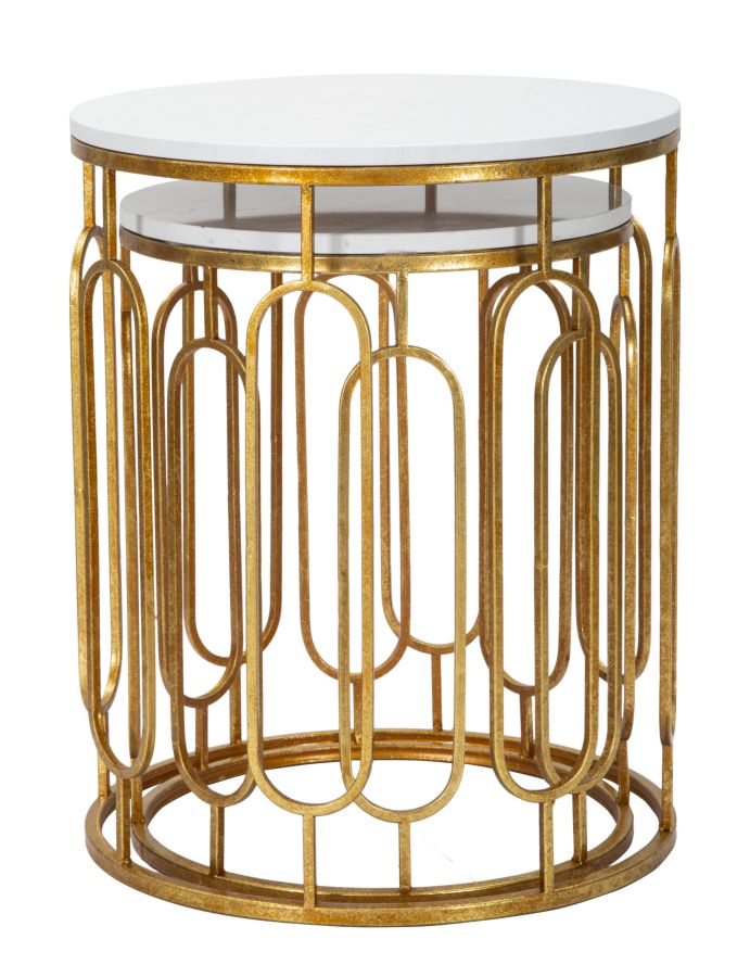 Dekoratívny doplnok Tavolinetti Tory Marble Mauro Ferretti Ø 46×55-39×48 cm