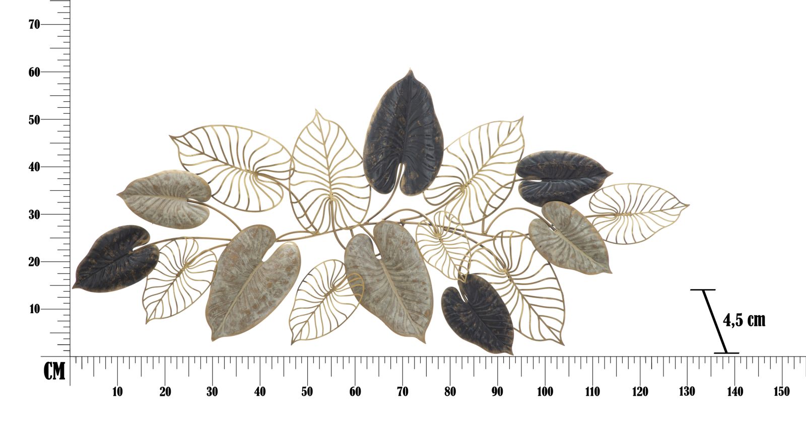 Dekoratívny panel Century Mauro Ferretti, zlatý/sivý