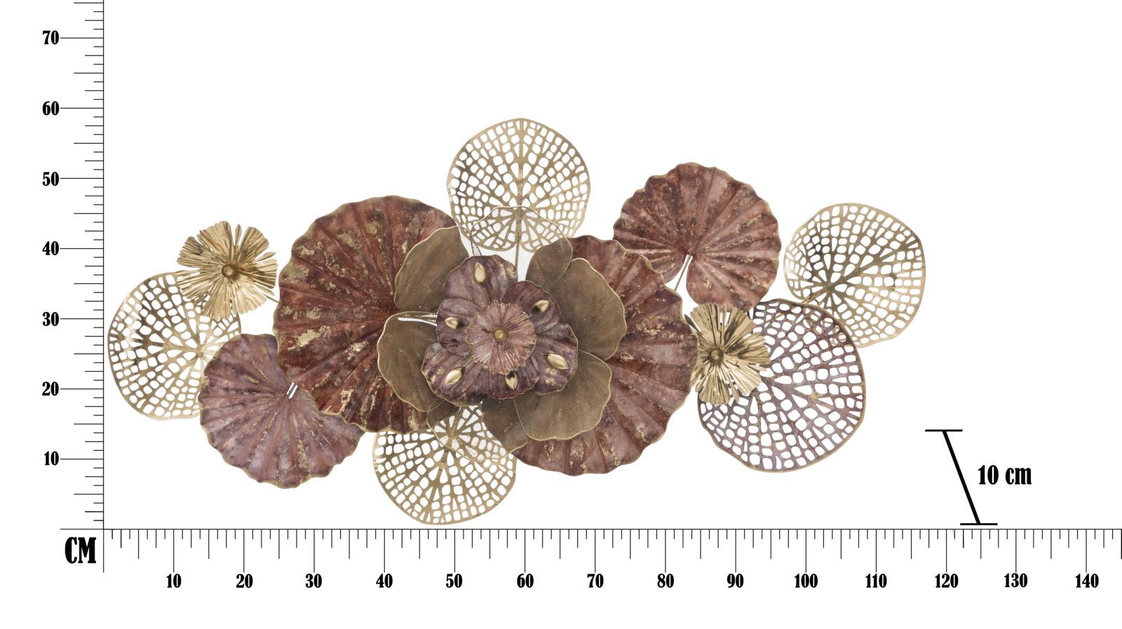 Dekoratívny panel Flowery Mauro Ferretti, zlatý/červený