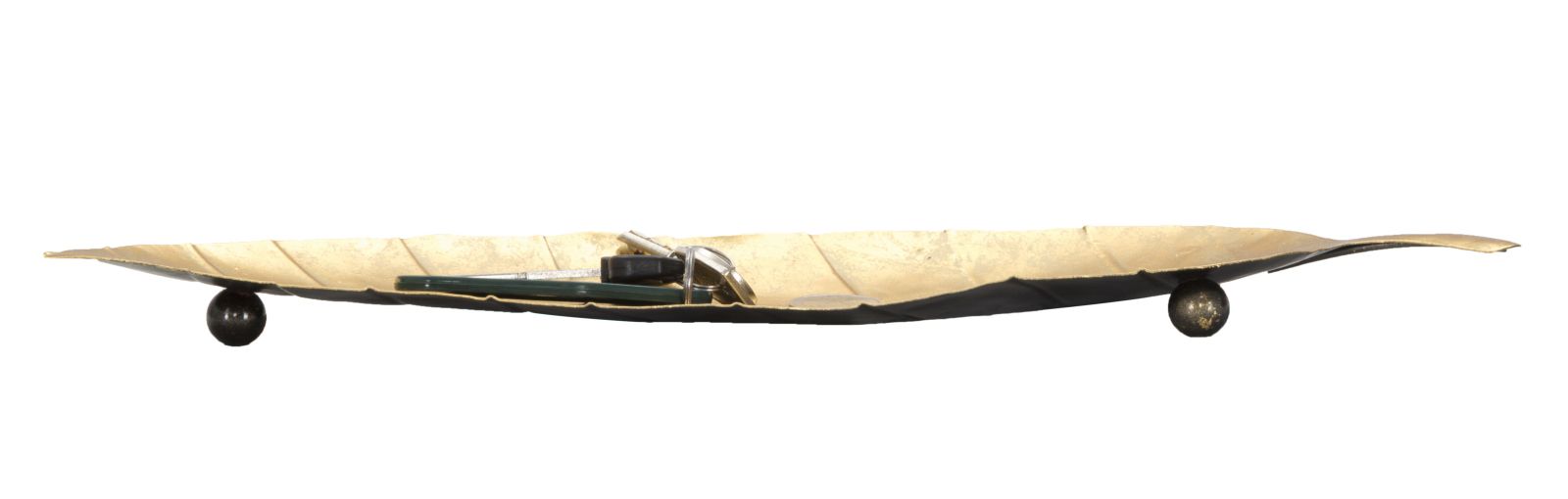 Dekoratívny podnos S Tasche Foglia Mauro Ferretti, zlatý