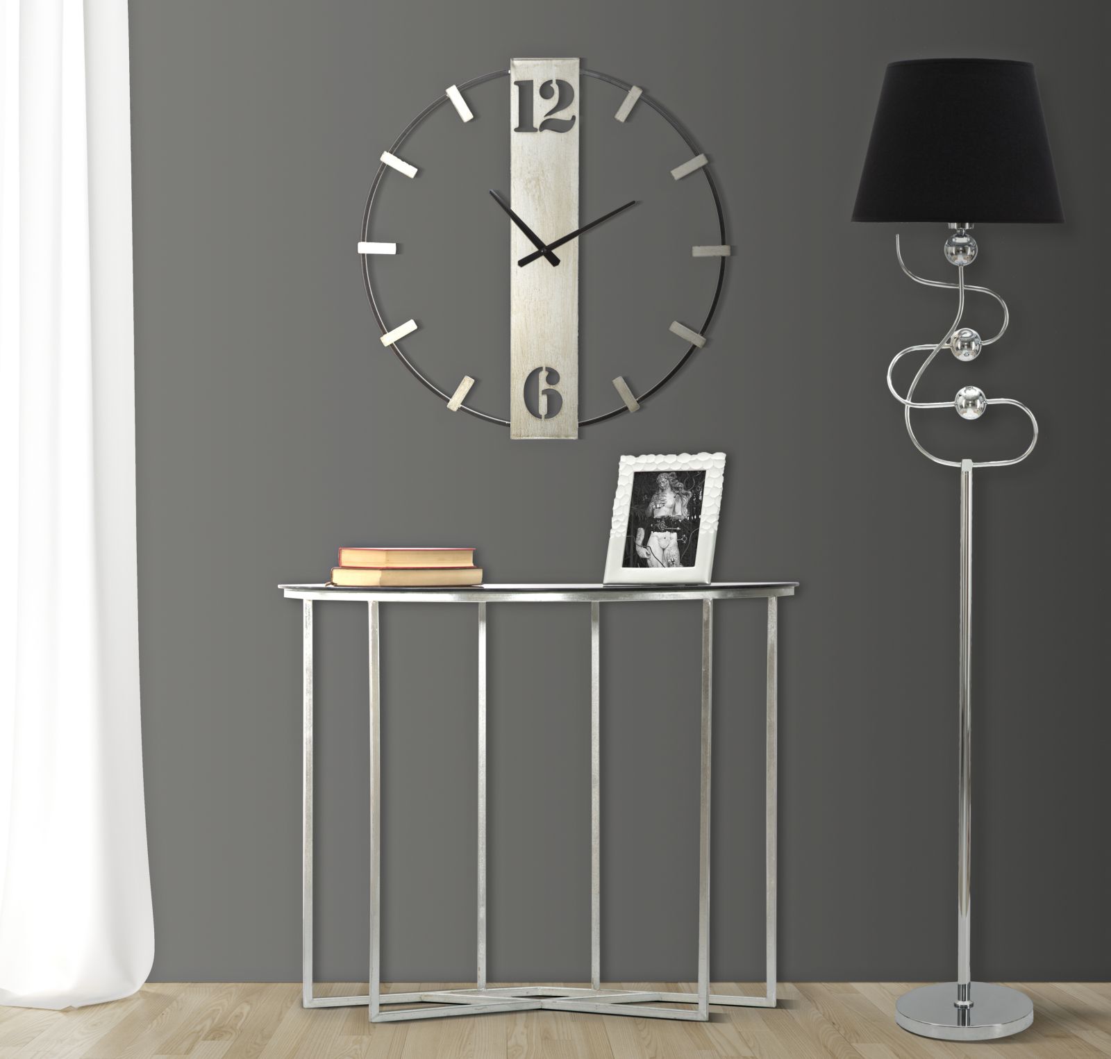 Nástenné hodiny Silvery Mauro Ferretti, strieborné
