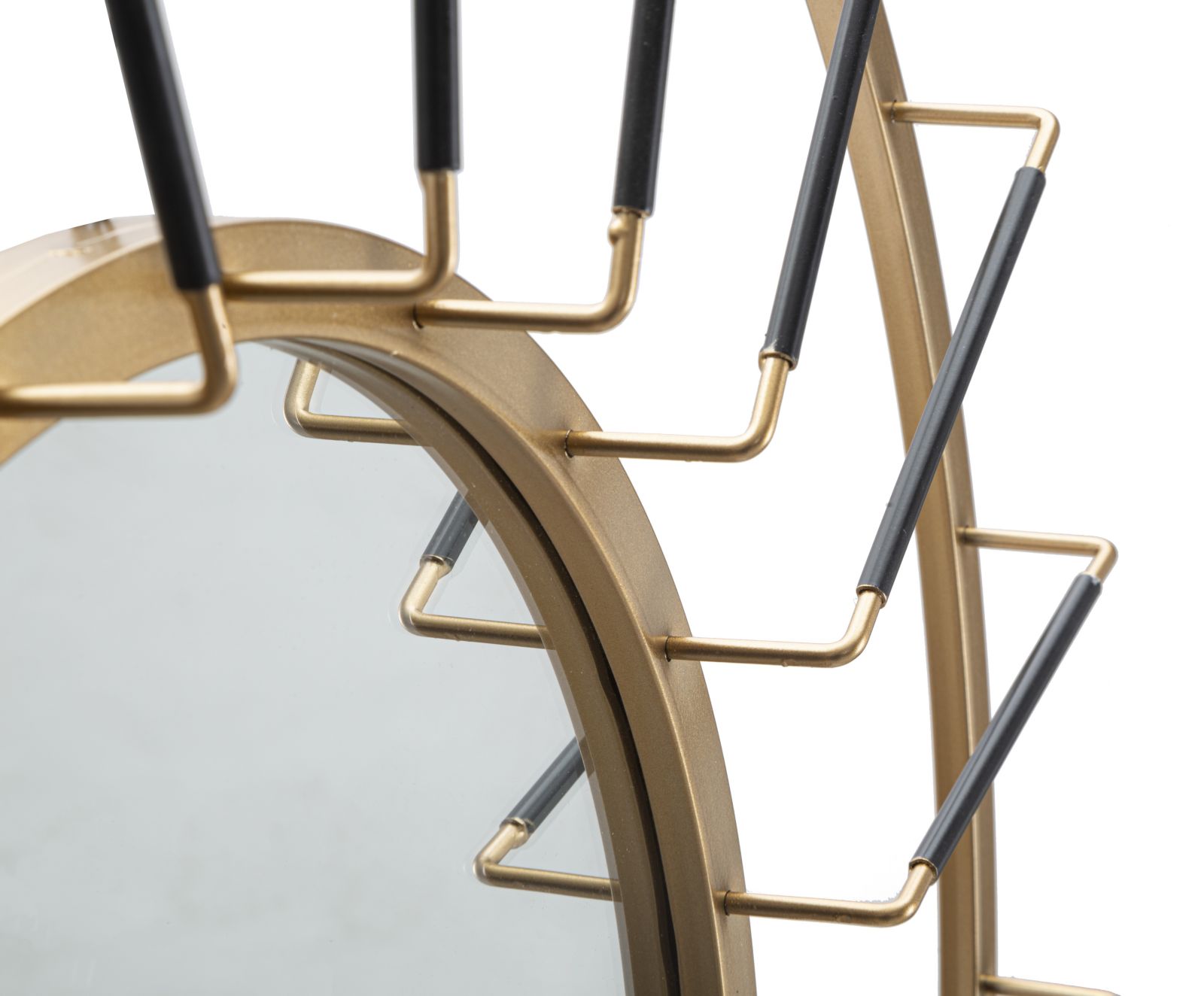 Zrkadlo Glam Dark, čierna/drevo