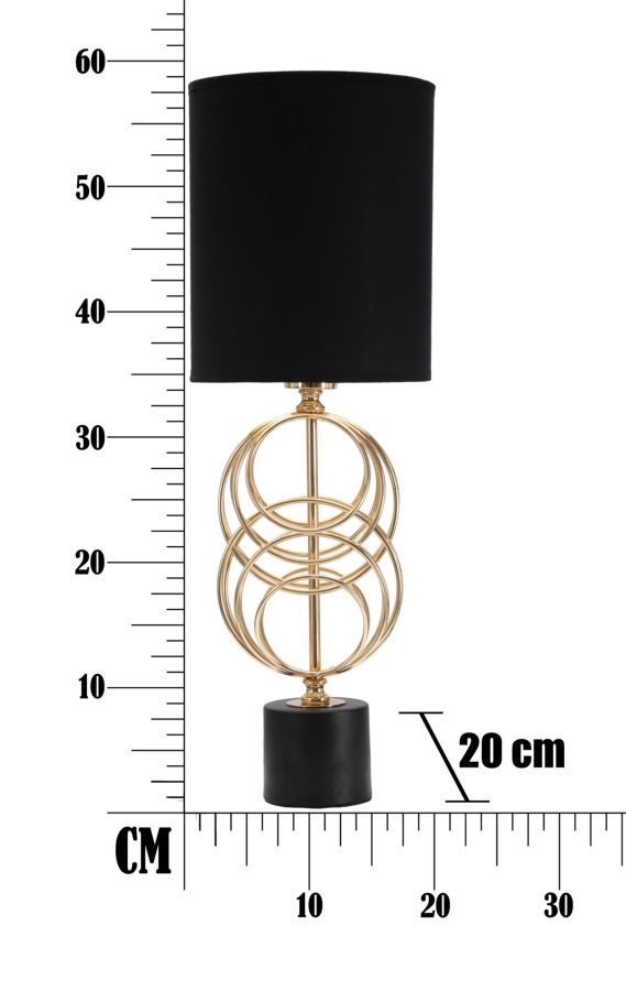 Stolová lampa Circly Mauro Ferretti, čierna/zlatá