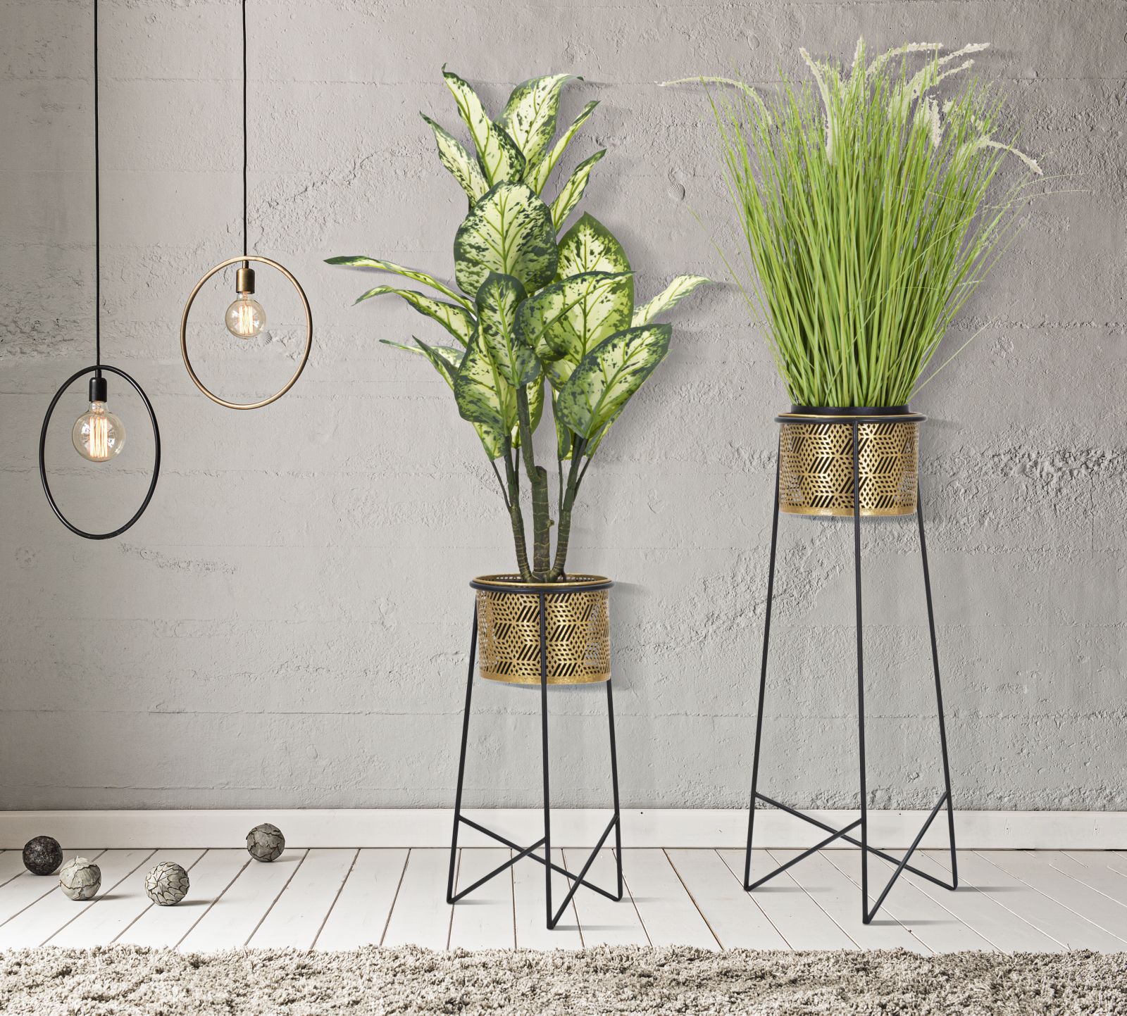 Dekoratívne vázy 2ks P Exy Mauro Ferretti, zlatá/čierna