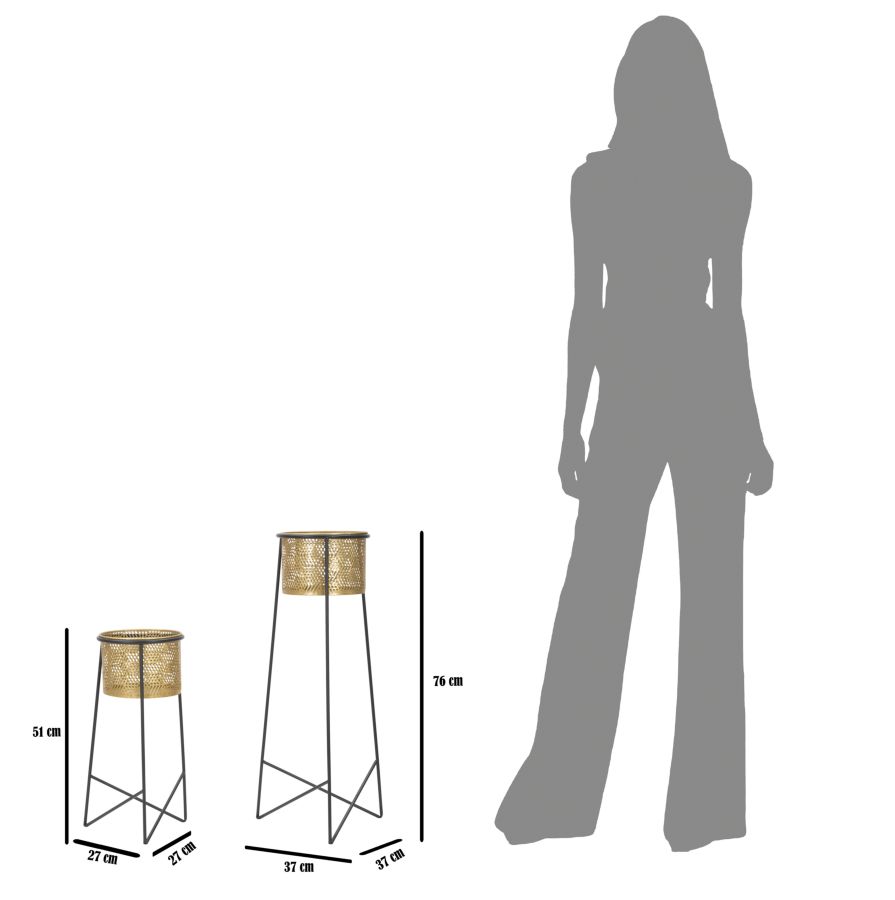 Dekoratívne vázy 2ks P Exy Mauro Ferretti, zlatá/čierna