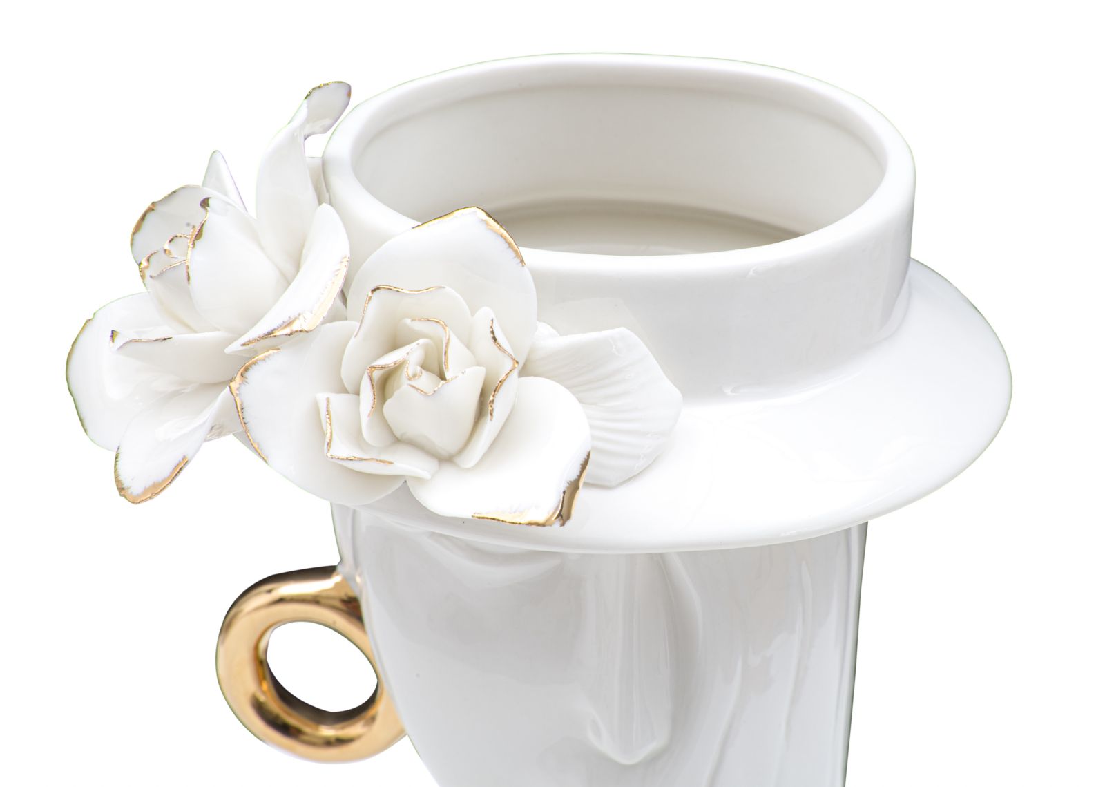 Dekoratívna váza Woman Elegant Porcellana Mauro Ferretti, biela/zlatá