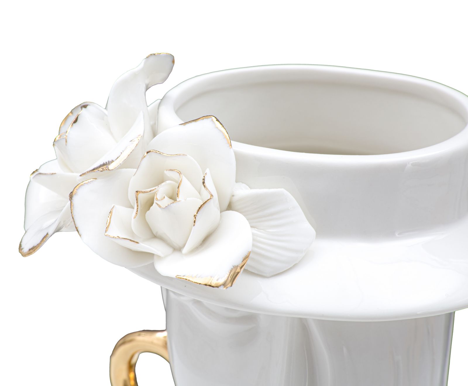 Dekoratívna váza Woman Elegant Porcellana Mauro Ferretti, biela/zlatá