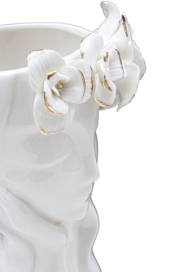 Dekoratívna váza Woman Cute Mauro Ferretti, biela/zlatá