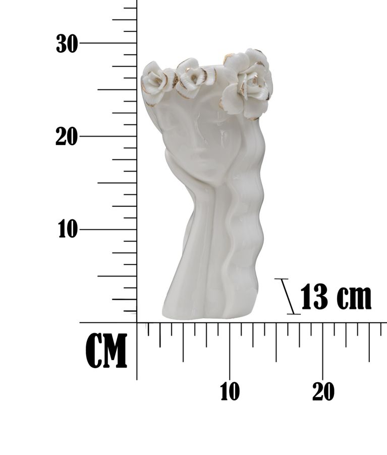 Dekoratívna váza Woman Cute Mauro Ferretti, biela/zlatá