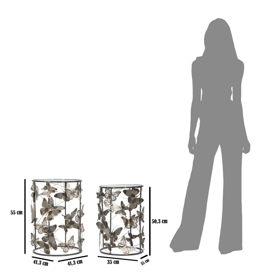 Dekoratívny doplnok Tavolinetti Farfalle Mauro Ferretti 41,3×55-35×50,3 cm