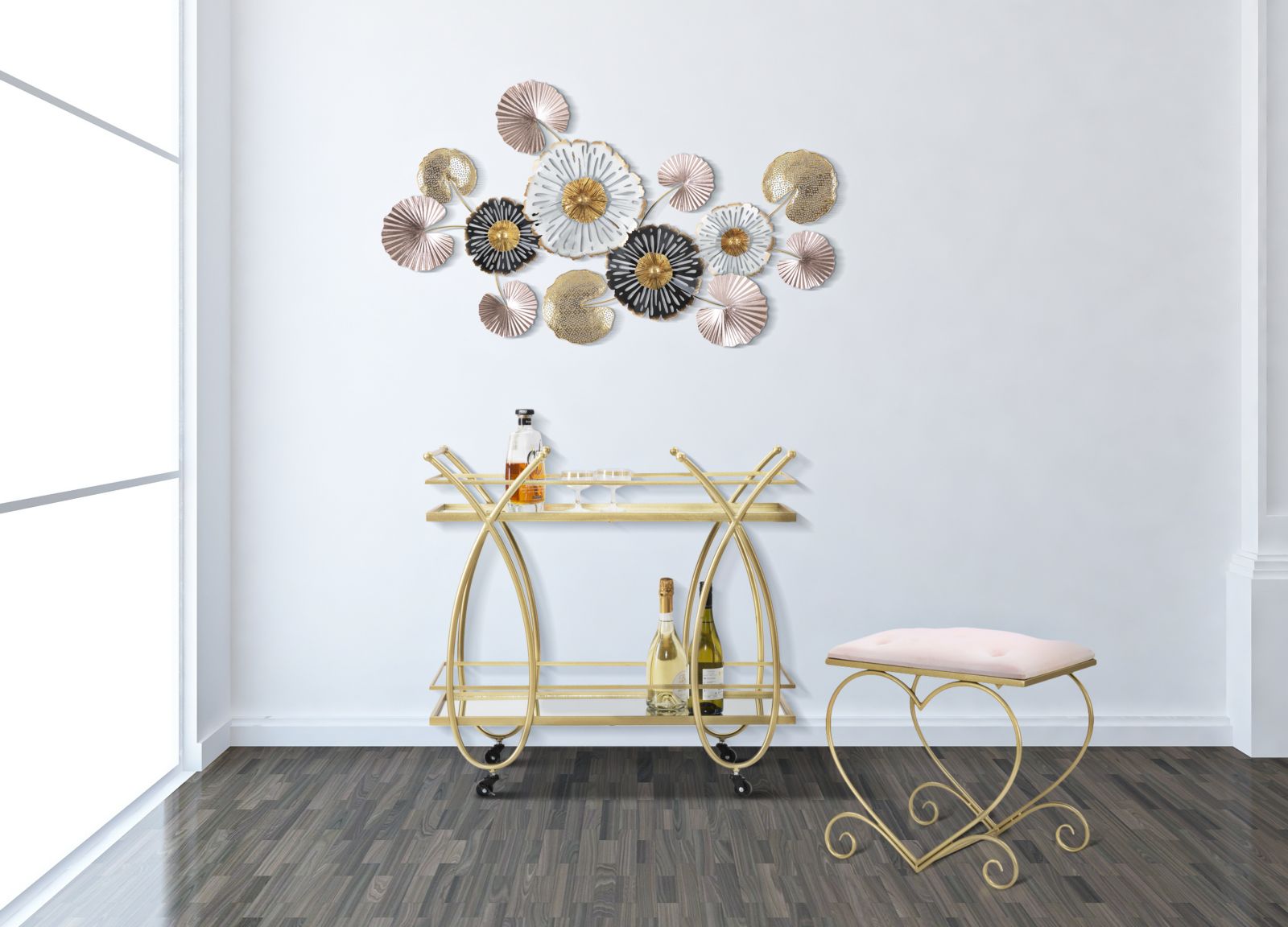 Dekoratívny doplnok Sgabello Heart Rosa Mauro Ferretti 50×37,5×51,5 cm