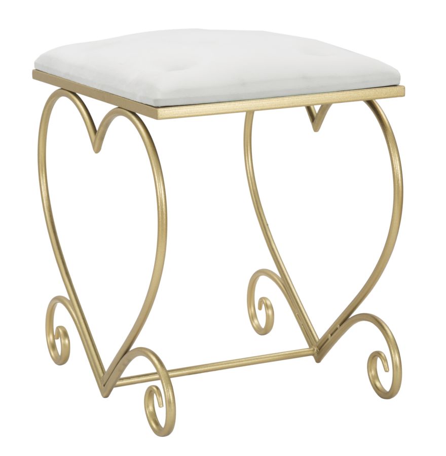 Dekoratívny doplnok Sgabello Heart Crema Mauro Ferretti 50×37,5×51,5 cm