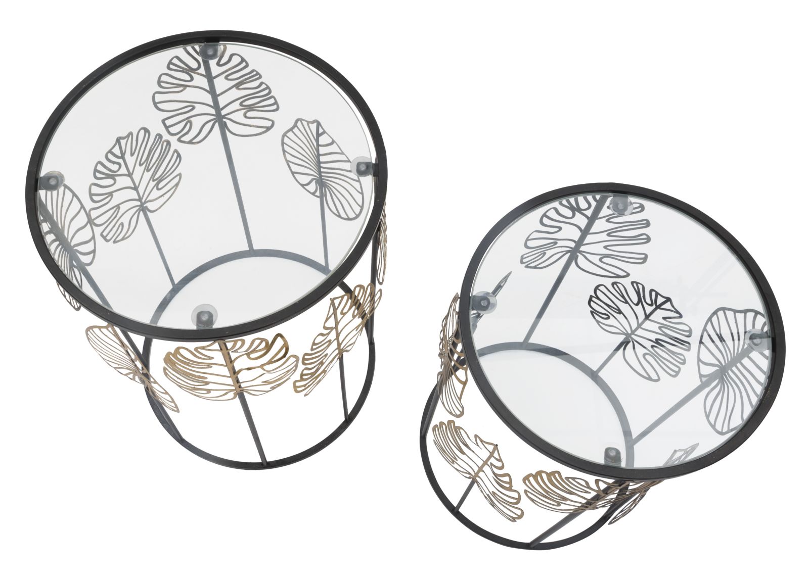Dekoratívny doplnok Tavolinetti Foglie Glam Mauro Ferretti Ø 38×55-33×50 cm