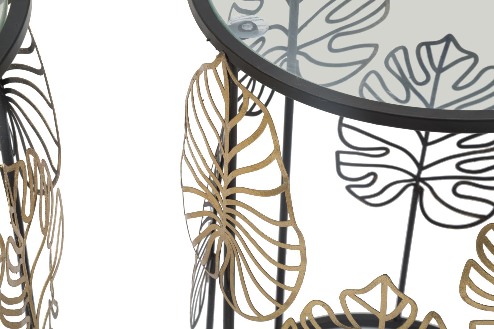 Dekoratívny doplnok Tavolinetti Foglie Glam Mauro Ferretti Ø 38×55-33×50 cm