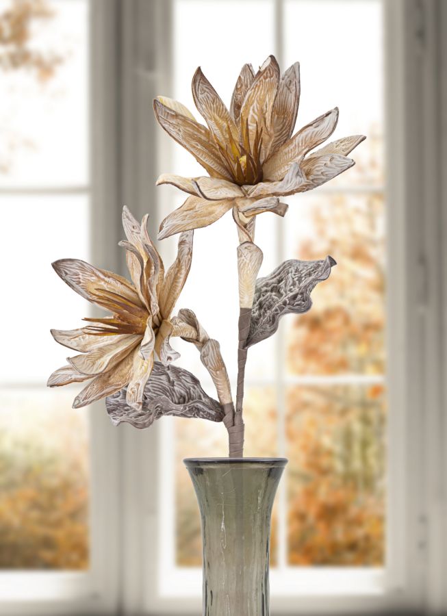 Dekoratívny doplnok Glsang Flower Giallo Mauro Ferretti Ø 28×88 MIN 12 cm