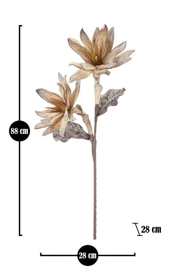 Dekoratívny doplnok Glsang Flower Giallo Mauro Ferretti Ø 28×88 MIN 12 cm