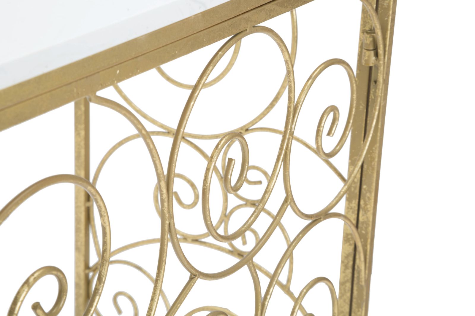 Dekoratívny stolík Console Spiral Mauro Ferretti, zlatý/biely