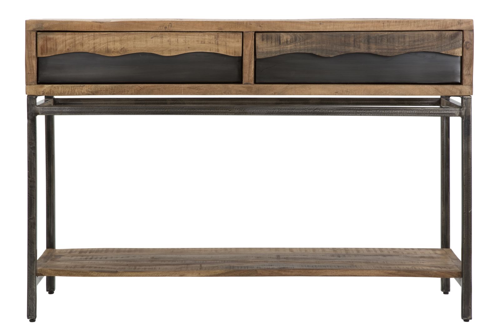 Dizajnový stolík Console Yellowstone, čierny/drevo