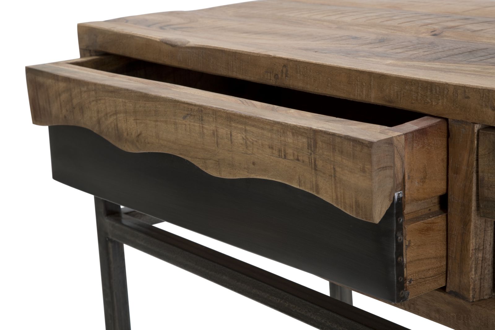 Dizajnový stolík Console Yellowstone, čierny/drevo