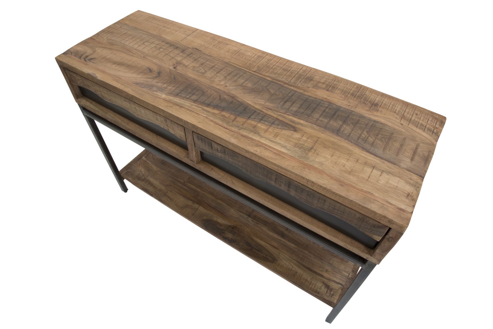 Dizajnový stolík Console Yellowstone, čierny/drevo