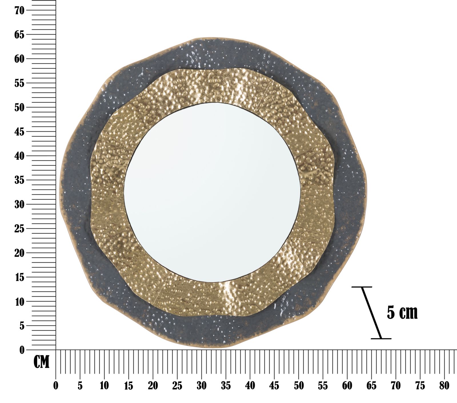 Zrkadlo Shai Dark Mauro Ferretti, zlatá/sivá