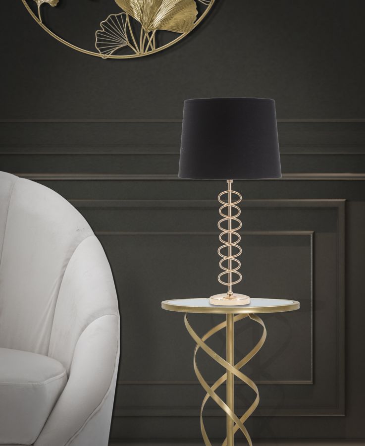 Stolová lampa Mauro Ferretti, čierna/zlatá