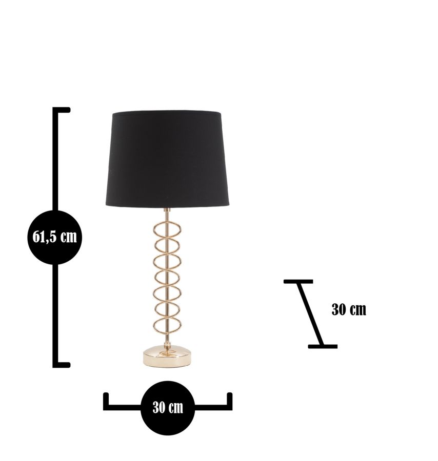 Stolová lampa Mauro Ferretti, čierna/zlatá