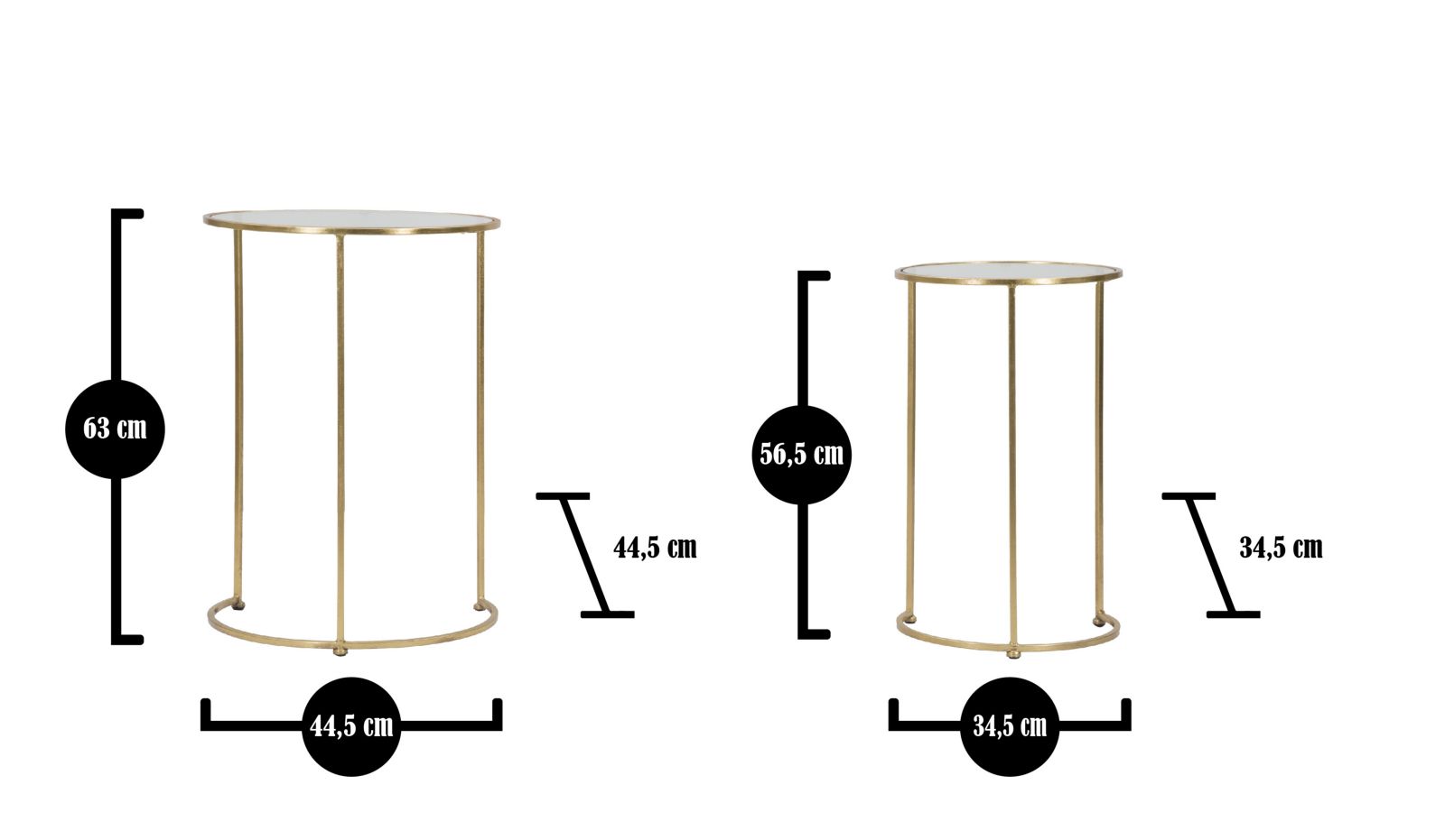 Dekoratívny doplnok Tavolinetti Glam Mauro Ferretti Ø 44,5×63-34,5×56,5 cm