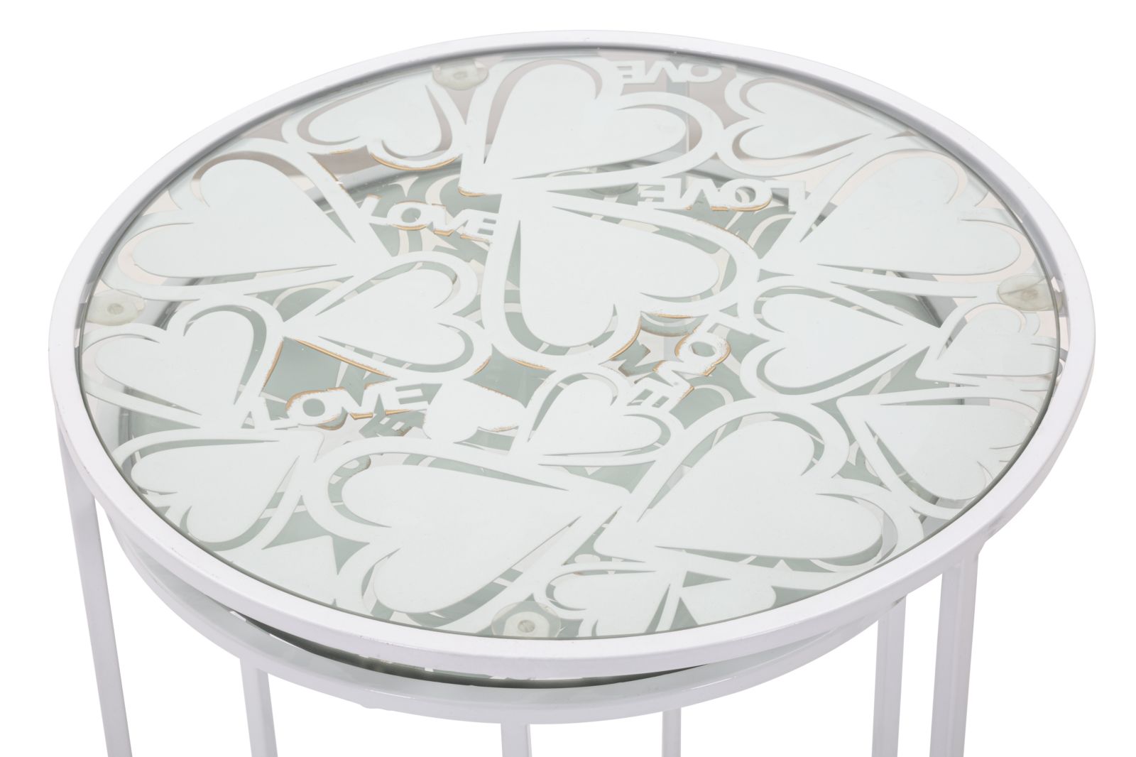 Dekoratívny doplnok Tavolinetti White Harts Mauro Ferretti Ø 43×60-38×55 cm