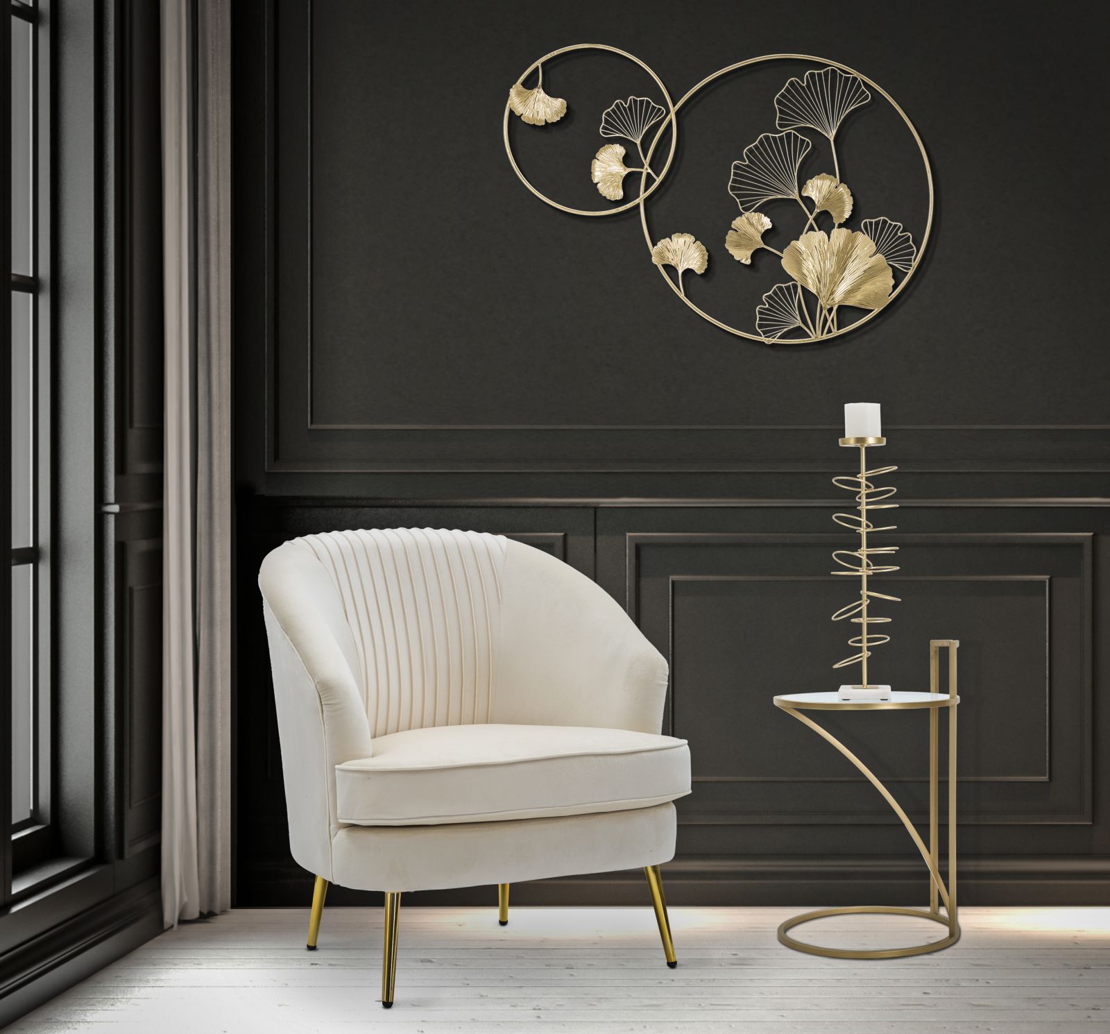 Dekoratívny doplnok Tavolinetto Glam Sofy Mauro Ferretti Ø 38×61 cm