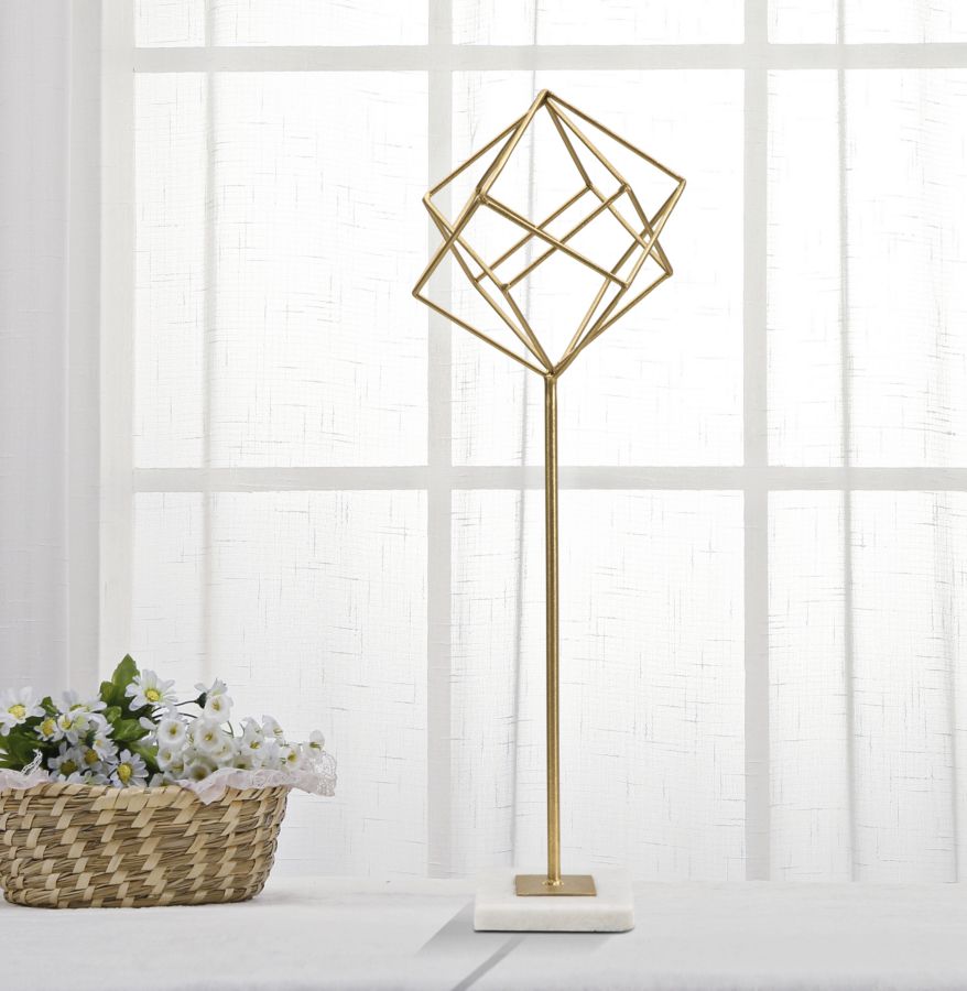 Dekoratívna socha Cube Mauro Ferretti, zlatá