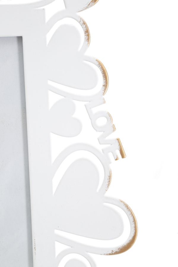 Fotorám Cornice Heart, biely/zlatý