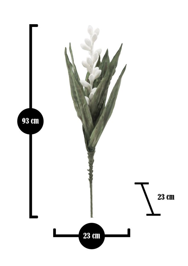Dekoratívny doplnok Aloe Flower Bianco Mauro Ferretti Ø 23×93 MIN 10 cm