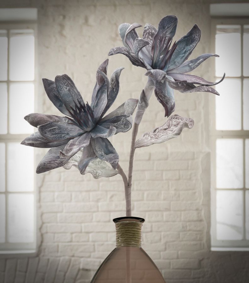 Dekoratívny doplnok Glsang Flower Blu Mauro Ferretti Ø 28×88 MIN 12 cm