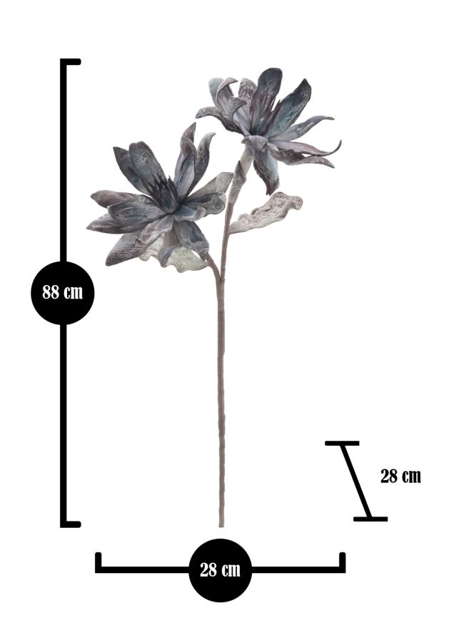Dekoratívny doplnok Glsang Flower Blu Mauro Ferretti Ø 28×88 MIN 12 cm