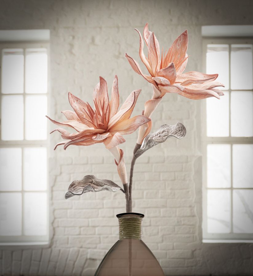 Dekoratívny doplnok Glsang Flower Arancione Mauro Ferretti Ø 28×88 MIN 12 cm