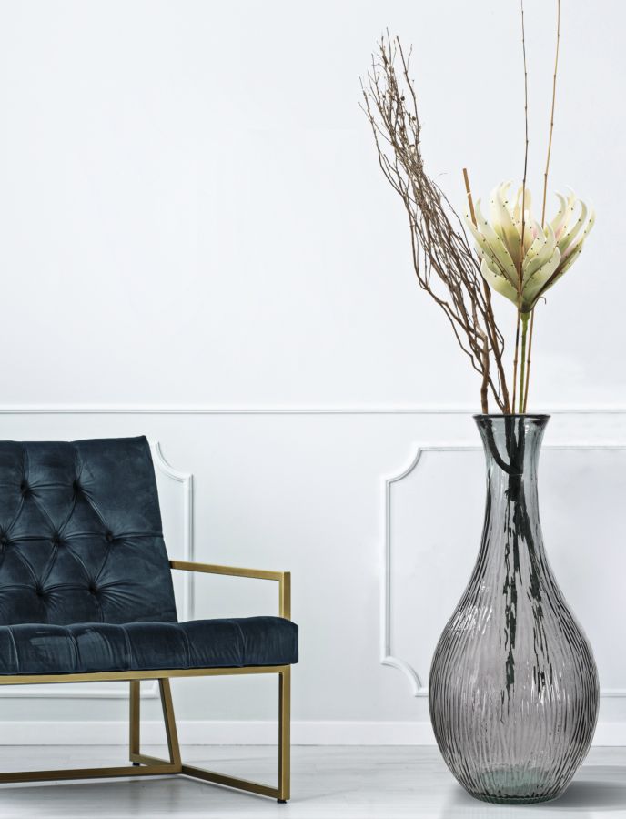 Dekoratívna váza Jarron Arabe Low Mauro Ferretti, sivá