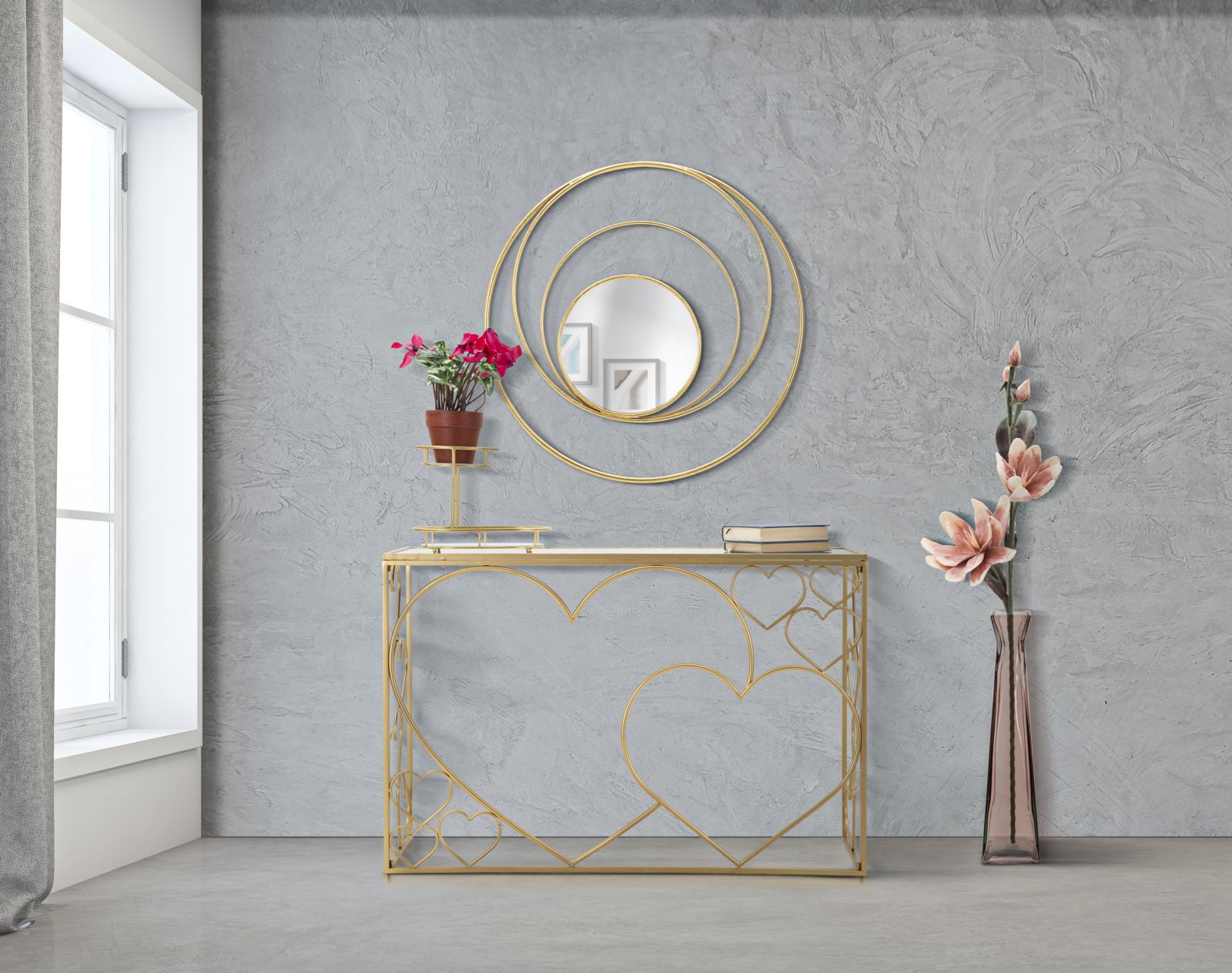 Zrkadlo Arc Glam Mauro Ferretti, zlaté