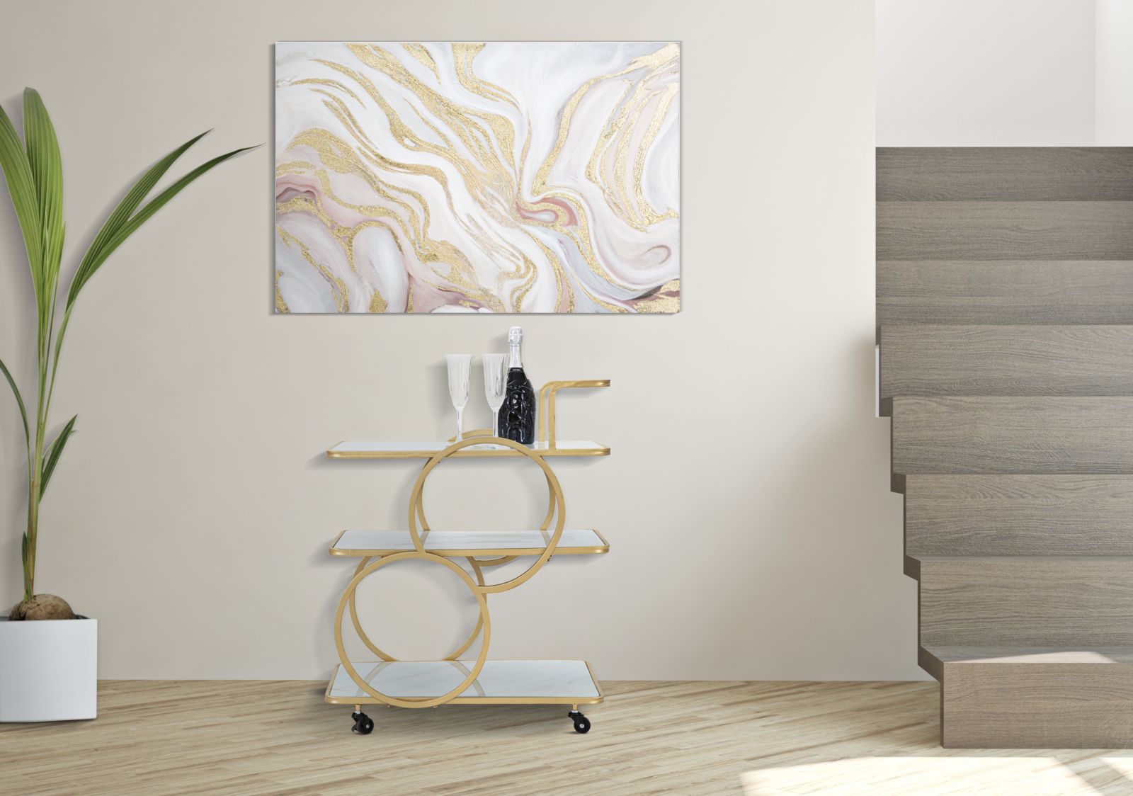 Dekoratívny doplnok Carrello Marble Glass Mauro Ferretti 64×46×79 cm