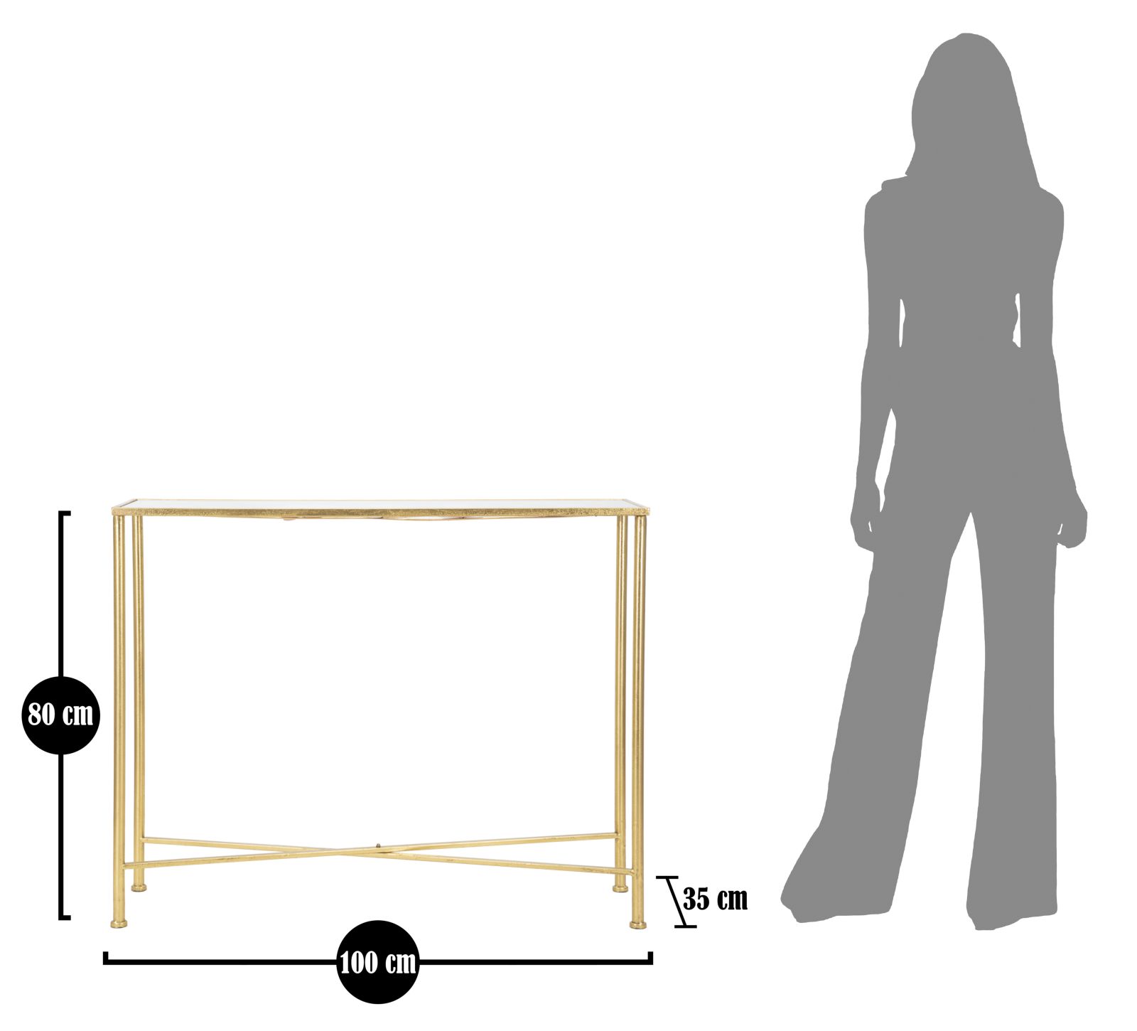 Dekoratívny stolík Console Butterflies Glass Mauro Ferretti, zlatý